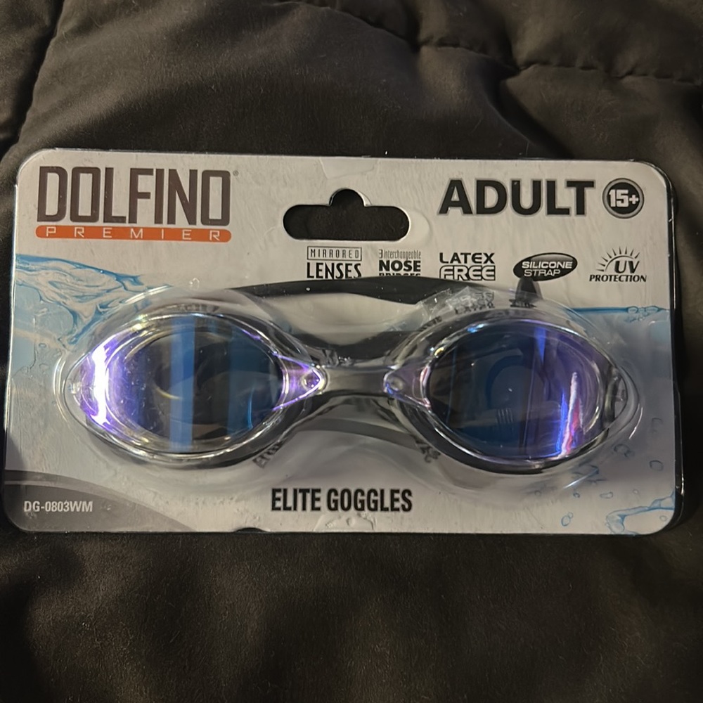 Dolfino  Premier Adult Black Swim Goggles - Picture 2 of 3